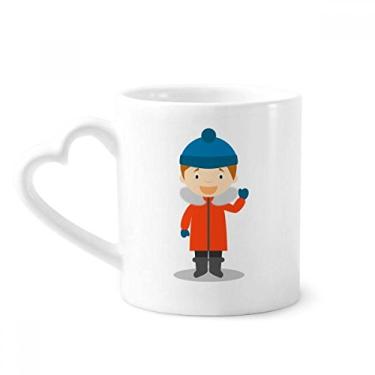 Imagem de Caneca de desenho animado Cold South Pole Caneca de café cerâmica copo de coração de vidro