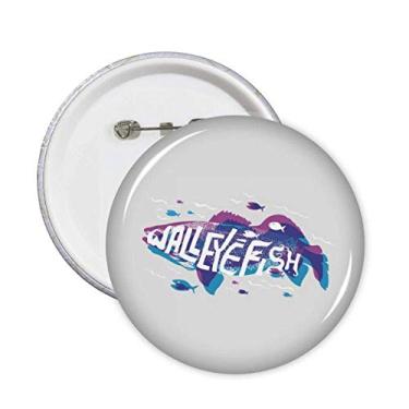 Imagem de Azul roxo desenho animado peixe oceano animal alfinetes emblema botão decoração acessório 5 peças