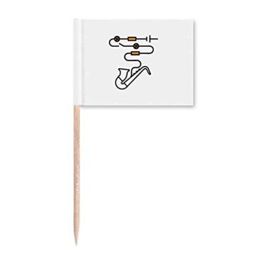 Imagem de Instrumento de carregamento Saxofone Fonte de alimentação Palito Bandeiras Marcador Topper Decoração de Festa