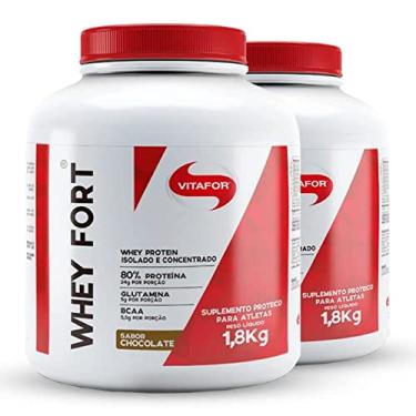 Imagem de Kit 2 Whey Fort Vitafor 1800g Chocolate