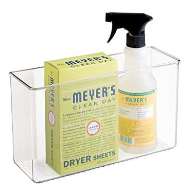 Imagem de iDesign AFFIXX Rack organizador de parede de plástico, prateleira para cozinha, banheiro, escritório, quarto, sala de artesanato, 8,89 cm x 28,94 cm x 16,52 cm, transparente