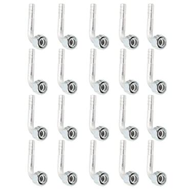 Imagem de Conector de ar condicionado de 90 graus, encaixe de emenda AC de prevenção de vazamento, 1,4 cm, alumínio de 1,4 cm, furo pequeno, OD 20 peças para caminhão