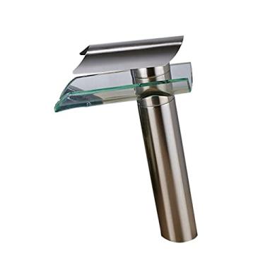 Imagem de Torneira de banheiro preta em cascata, quente e fria, torneira de guindaste, vidro para pia de banheiro, 7