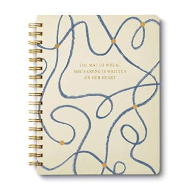 Imagem de Compendium Caderno Espiral – O mapa para onde ela está indo está escrito em seu coração. — Um caderno espiral de designer com 192 páginas pautadas, pautado para faculdade, 19,5 L x 24 cm A