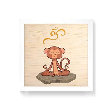 Imagem de Arte Maníacos Quadro decorativo com moldura caixa branca em Madeira - Meditacaco - 30x30cm