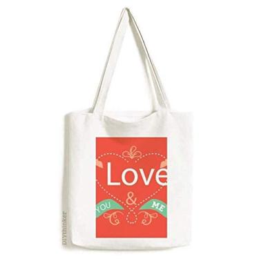 Imagem de Bolsa de lona Love You para dia dos namorados, vermelho, verde, bolsa de compras, bolsa casual