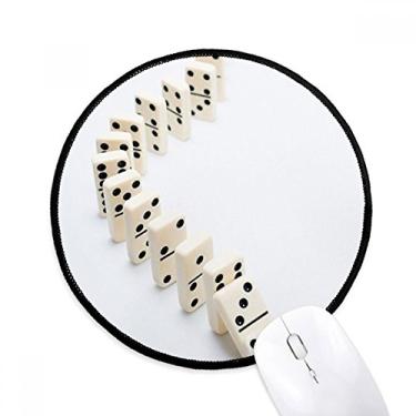 Imagem de Mousepads Domino Pai Gow Foto Jogos Redondo Antiderrapantes Bordas Costuradas Jogo Presente de Escritório