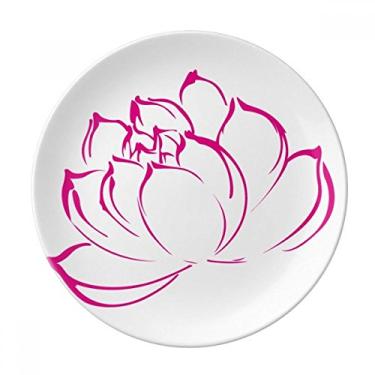 Imagem de Planta de flores com padrão de flor de lótus decorativa de porcelana salver louça louça de jantar