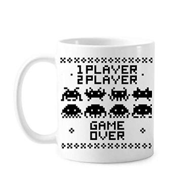 Imagem de Caneca de cerâmica de café de porcelana da Players Game Over Little Monster Pixel