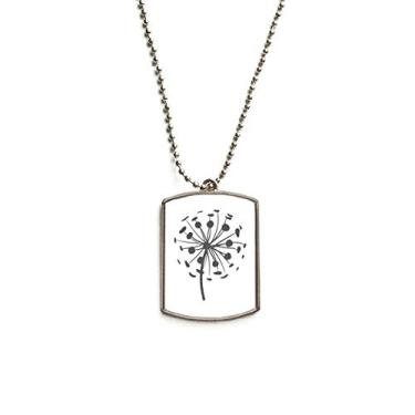 Imagem de DIYthinker Colar com pingente de flor de dente-de-leão para animais de estimação com corrente de aço inoxidável