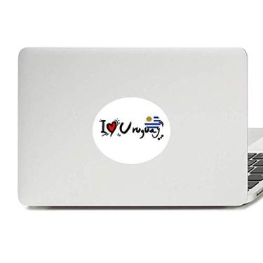 Imagem de I Love Uruguai Palavra Bandeira Love Coração Ilustração Vinil Emblema Gráfico Laptop Adesivo Notebook Decalque