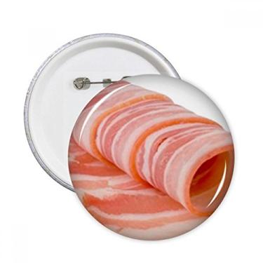 Imagem de Rolo de cordeiro carne crua textura de alimentos pinos redondos emblema decoração de roupas 5 peças presente