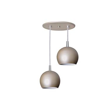 Imagem de Pendente Bali Duplo Canopla Redonda Champanhe, Attena, 3104/2 E CHP, Champanhe