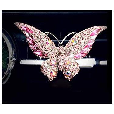 Imagem de Bestbling Bling – Aromatizador de ar difusor de borboleta para carro com clipe de ventilação (rosa)