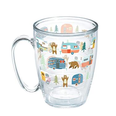 Imagem de Tervis Trailer Bears Made in USA Copo isolado de parede dupla mantém as bebidas frias e quentes, caneca de 473 ml - sem tampa, transparente