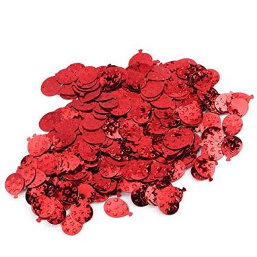 Imagem de OKJHFD 60g/saco Aniversário Festa De Casamento Balão Colorido Lantejoulas Confete Decoração Doces Granulados Decoração De Cenário De Festa Para Interiores Exteriores(Vermelho)