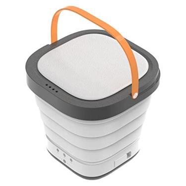 Imagem de Poderosa máquina de lavar portátil pequena lavagem dobrável portátil para roupas íntimas mini máquina de lavar sem secar eletrodomésticos dormitório de viagem (cor: cinza)