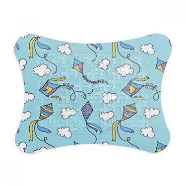 Imagem de Geometria pintada à mão padrão de pipa simples moldura de quebra-cabeça decoração de imagem ornamento de jogo