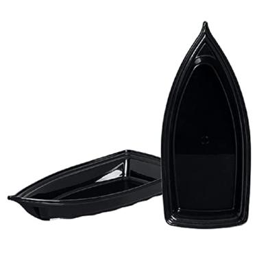 Imagem de Kit 02 Barca Barco para Açaí Sushi Sashimi Bandeja 42 Preto