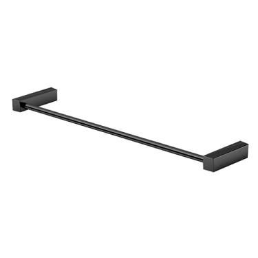 Imagem de Porta Toalha Duplo Barra 50cm Troia Preto Fosco Grego Metal