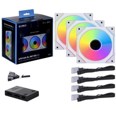 Imagem de Kit Fan 3 Unidades Lian Li Uni Fan Sl-Inf 120 Rgb - Branco