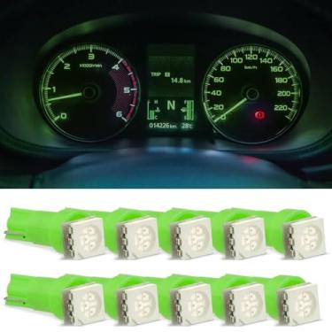 Imagem de Kit 10 Lâmpadas Led Pinguinho T5 1 Led Painel Carro Moto (Verde)