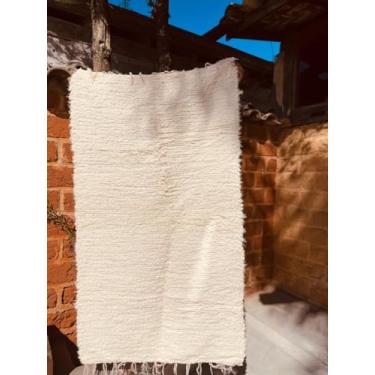 Imagem de Tapete Médio Felpudo Careca Artesanal 0,80x1,50 Cru