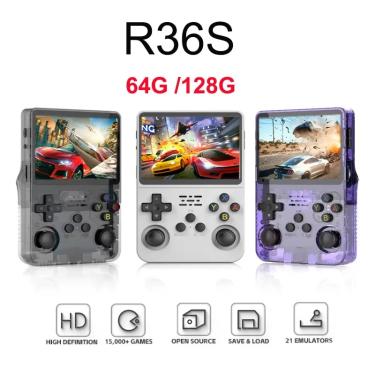 Imagem de R36S Retro Console de Jogos Portátil  Handheld Game Player  Mini Pocket Video Games  3.5 Polegada