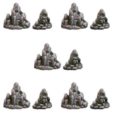 Imagem de BESPORTBLE 10 Pcs Mini rockery simulado decoração de pedra ornamental de resina acessório de casa de boneca ornamento acessórios para aquário decoração de quintal decoração de jardim zen