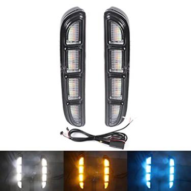 Imagem de Dreamseek Lâmpada de neblina LED DRL de 3 cores para Honda Accord 2021, 2022, 2023, luz diurna frontal com seta sequencial dinâmica