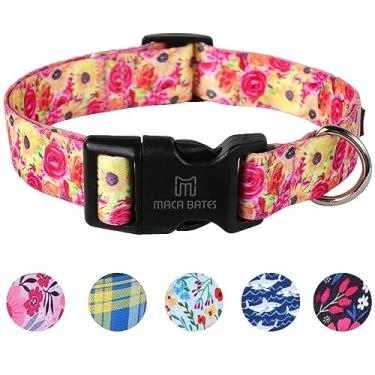 Imagem de Maca Bates Designer Rosa Flor Linda Coleira de Primavera para Menina e Menino Feminino Masculino para Perros Chihuahua Pitbull Presente de Aniversário para Filhotes Pequenos, Médios e Grandes