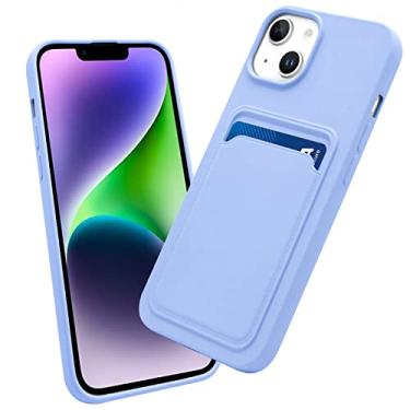 Imagem de OBHEI Capa para iPhone 15 Plus com suporte para cartão Slim Fit durável com compartimento para cartão para Apple iPhone 15 Plus 6,7 polegadas - Roxa