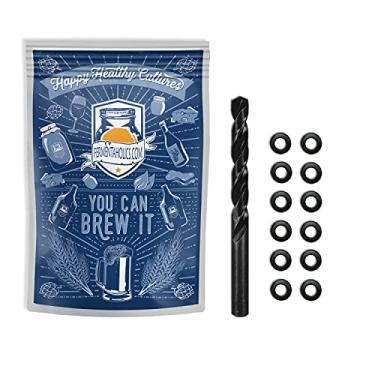 Imagem de Broca com 12 pacotes de ilhós - Faça seus próprios recipientes de fermentação - para fechaduras de ar - Faça cerveja caseira, vinho, hidromel, chucrute e muito mais - Para cervejeiros