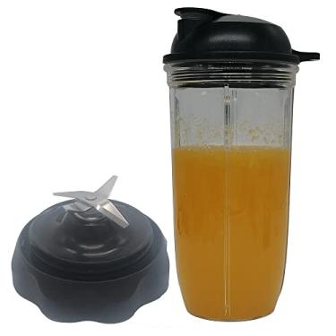 Imagem de Lâmina extratora de torção fácil com copo de 940 ml e tampa para combinação de liquidificador NutriBullet (NBF10500/ NBF70500/ZNBF30400Z/ZNBF30500Z/NBF50400) (1, copo de 947 ml com lâmina extratora de