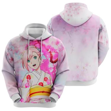 Imagem de Blusa Moletom Sublimação Blusão Full Print com Capuz Anime Sakura Novidade-Unissex