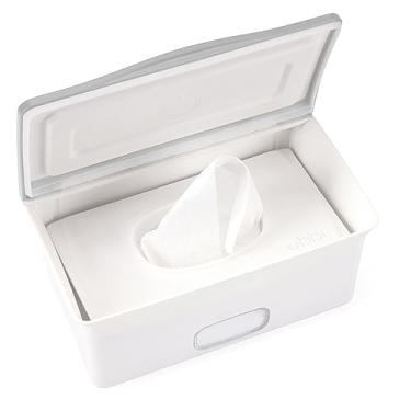 Imagem de Ubbi Dispensador de lenços umedecidos, estojo para lenços umedecidos, suporte para lenços umedecidos com placa pesada, mantém os lenços frescos e antiderrapantes com pés de borracha, cinza