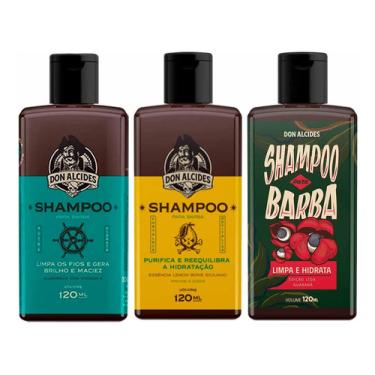 Imagem de Kit 3x Shampoo Barba Calico Jack Lemon Guaraná Don Alcides Kit