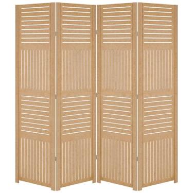 Imagem de Biombo Divisoria Inteiro Divisor Separador de Ambiente Madeira MDF (4, Horizontal Vertical)