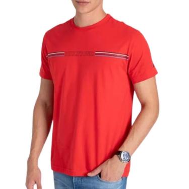 Imagem de Camiseta Tommy Hilfiger Stripe Chest Tee Vermelha-Masculino