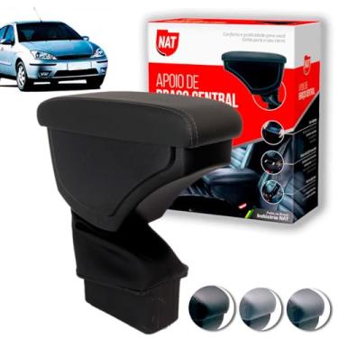 Imagem de Apoio de Braço Encosto Ford Focus Ano 2001 Até 2008 Couro Grafite Linha Grafite