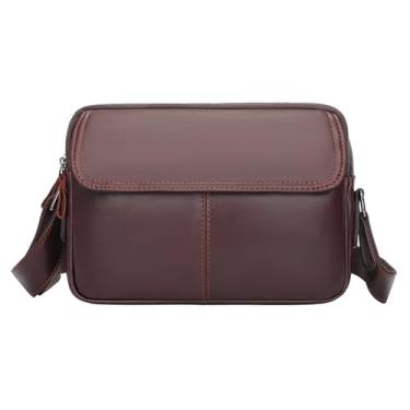 Imagem de Bolsa de ombro masculina de couro legítimo, bolsa mensageiro, bolsa transversal, bolsa de viagem, b