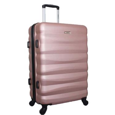 Imagem de Mala de Viagem Média Abs Yins 21089 Cadeado Embutido Rodas Giro 360º Rosê