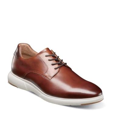 Imagem de Florsheim Tênis Oxford masculino Dash Plain Toe, Conhaque marrom liso com sola branca, 45