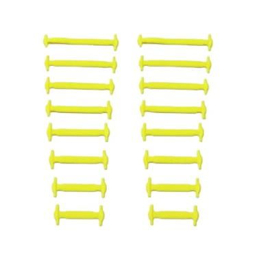 Imagem de Sneakers No Tie Solid Color Shoelaces Silicone Elastic Shoelaces Women's Casual Shoelaces Shoe Accessories(Yellow)