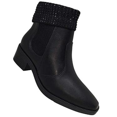 Imagem de Bota Feminina Vizzano com Elástico e Strass Preto - 35