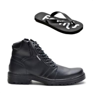 Imagem de Bota Coturno Masculino Casual Conforto Macia Leve Zíper