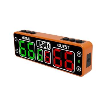 Imagem de Cronômetro eletrônico portátil - controle de toque, design magnético traseiro, ideal para tênis de mesa, vôlei, bilhar, jogos, eventos esportivos(Orange)