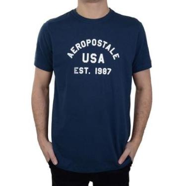 Imagem de Camiseta Masculina Aéropostale MC Azul Marinho - 871101-Masculino