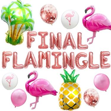 Imagem de JeVenis Conjunto de 20 balões de flamingos finais de ouro rosa flamingo, flamingo, despedida de solteira, decoração de festa, flamingo, bach, balão, bandeira, flamingo, decoração de despedida