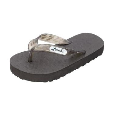 Imagem de Sandálias de dedo estilo original Locals, Translucent Black, 8.5-9.5 Toddler